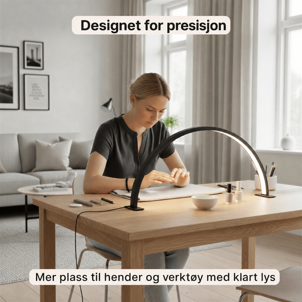 Neglelampe – LED halvmåne bordlampe - AVABeauty.no